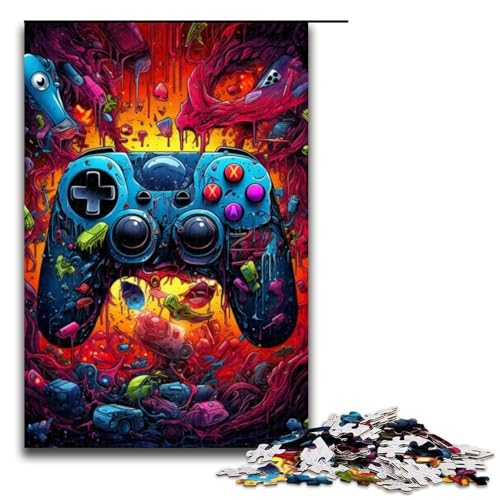 Puzzle für Erwachsene 1000 Teile NeonGamecontroller FamilienHolzpuzzle Lernspiel Herausforderungsspielzeug 1000 Teile (75 x 50 cm) von ouynngjing