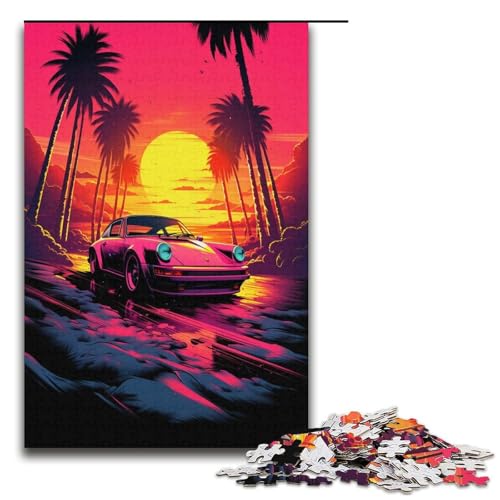 Puzzle für Erwachsene 1000 Teile NeonSportwagen Holzpuzzle für Kinder Lernspiel 1000 Teile (38 x 26 cm) von ouynngjing