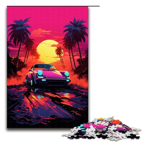 Puzzle für Erwachsene 1000 Teile NeonSportwagenMuster Zusammenbau hilft dem Gehirn süchtig machendes Spielzeug zur Förderung der Geduld 1000 Teile (75 x 50 cm) von ouynngjing