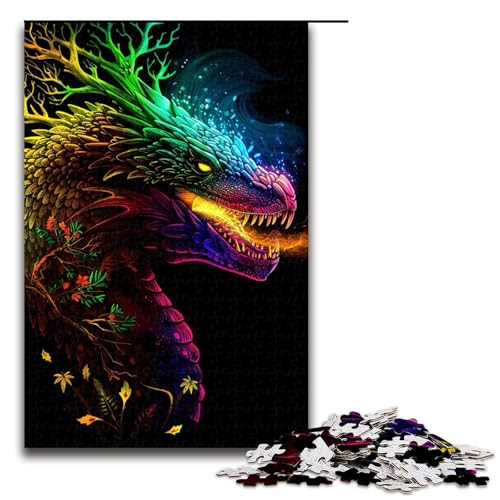 Puzzle für Erwachsene 1000 Teile Neondrache Puzzle Spiele Spielzeug Geschenk geeignet für die Schreibtischdekoration 1000 Teile (75 x 50 cm) von ouynngjing