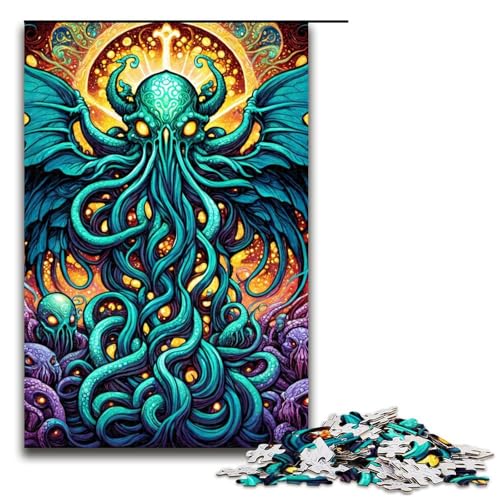Puzzle für Erwachsene 1000 Teile OktopusMonsterfamilie Holzpuzzle Lernspiel Herausforderungsspielzeug 1000 Teile (75 x 50 cm) von ouynngjing