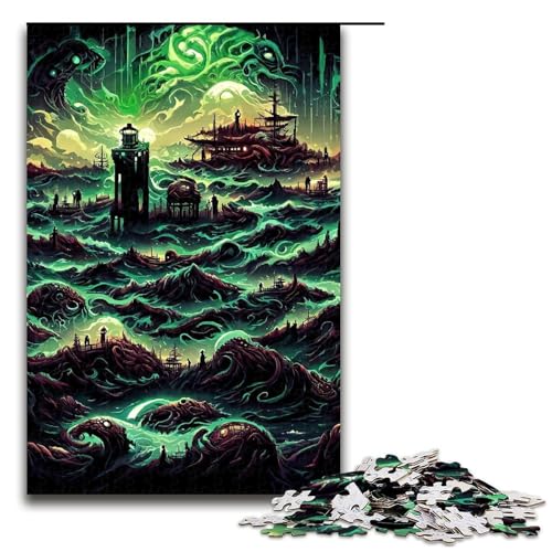 Puzzle für Erwachsene 1000 Teile Ozean der Monster FamilienHolzpuzzle Lernspiel Herausforderungsspielzeug 1000 Teile (75 x 50 cm) von ouynngjing