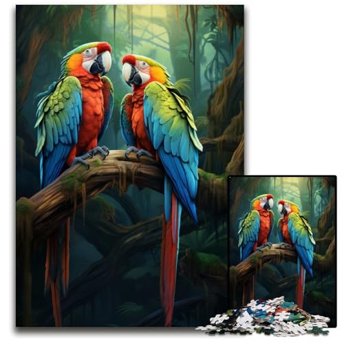 Puzzle für Erwachsene 1000 Teile Papagei im Dschungel anspruchsvolle Puzzles Muttertag Geburtstage Weihnachten 1000 PCS (75x50cm) von ouynngjing