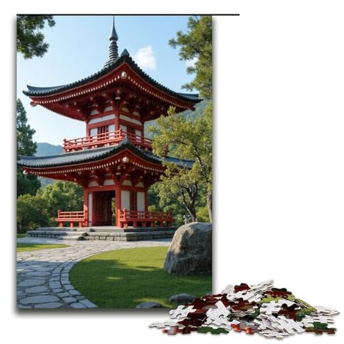 Puzzle für Erwachsene 1000 Teile Pavillon-Puzzle Holzpuzzle Lernspiel Herausforderungsspielzeug 1000 Teile (75 x 50 cm) von ouynngjing