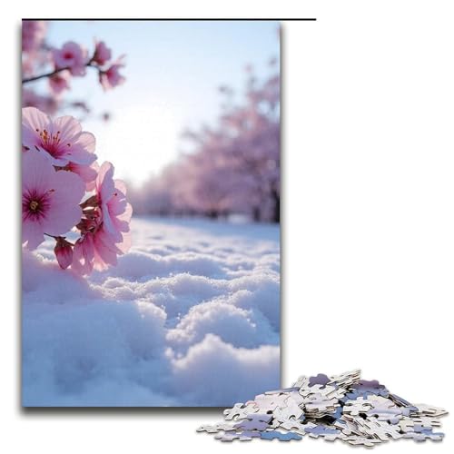 Puzzle für Erwachsene 1000 Teile Pflaumenblüten und Schnee konkurrieren um den Frühling Puzzlespiele Spielzeug Geschenk geeignet für die Schreibtischdekoration 1000 Teile (75 x 50 cm) von ouynngjing