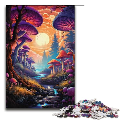 Puzzle für Erwachsene 1000 Teile PilzweltFamilie Holzpuzzle Lernspiel Herausforderungsspielzeug 1000 Teile (38 x 26 cm) von ouynngjing