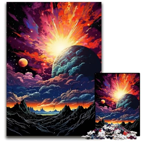 Puzzle für Erwachsene 1000 Teile Planeten-Farblandschaft Papierpuzzle anspruchsvolles Denkspiel für Teenager Familienspaß interaktives Spiel 1000 Teile (38x26cm) von ouynngjing