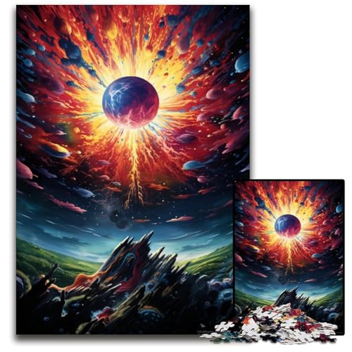 Puzzle für Erwachsene 1000 Teile Planetenexplosion Papierpuzzle anspruchsvolles Denkspiel für Teenager Spaß für den Familienspielabend 1000 Teile (38x26cm) von ouynngjing