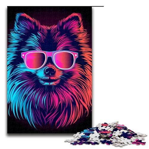 Puzzle für Erwachsene 1000 Teile Pomeranian Dog Art Puzzle Lernspiele für Zuhause DIYSpielzeug tolles Geschenk für Spiele 1000 Teile (75 x 50 cm) von ouynngjing