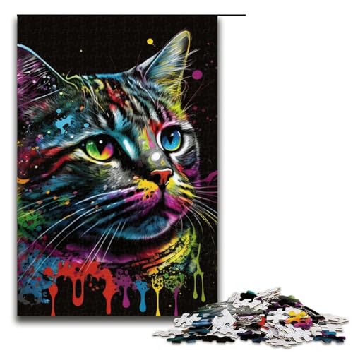 Puzzle für Erwachsene 1000 Teile Porträt Einer schönen Katze Puzzlespiele Spielzeug Geschenk geeignet als Schreibtischdekoration 1000 Teile (75 x 50 cm) von ouynngjing