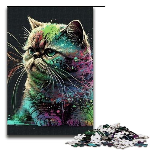 Puzzle für Erwachsene 1000 Teile Porträt Einer schönen Katze Puzzlespiele Spielzeug Geschenk geeignet als Schreibtischdekoration 1000 Teile (75 x 50 cm) von ouynngjing