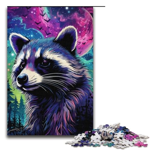 Puzzle für Erwachsene 1000 Teile Psychedelische Tier-Waschbärfamilie Holzpuzzle Lernspiel Herausforderungsspielzeug 300 Teile Puzzle für Erwachsene 1000 Teile Psychedelische Tier-Waschbärfamilie Holzpuzzle Lernspiel Herausforderungsspielzeug 300 Teile von ouynngjing