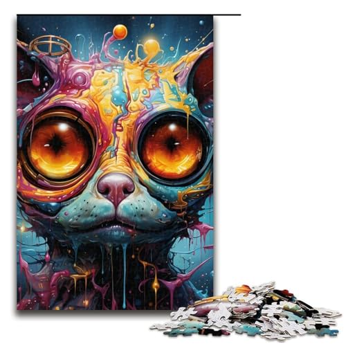 Puzzle für Erwachsene 1000 Teile Psychedelisches Tier Lemur Heimdekoration Puzzle Spielzeug Geschenk für die ganze Familie 1000 Teile (75 x 50 cm) von ouynngjing