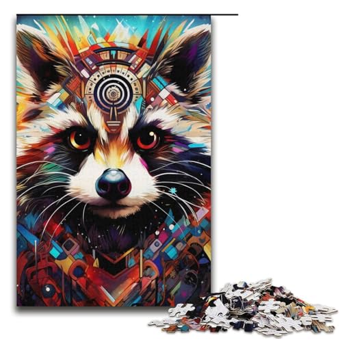 Puzzle für Erwachsene 1000 Teile Psychedelisches Tier Waschbär Puzzle Spiel Spielzeug Lustig 300 PCS Puzzle für Erwachsene 1000 Teile Psychedelisches Tier Waschbär Puzzle Spiel Spielzeug Lustig 300 PCS von ouynngjing