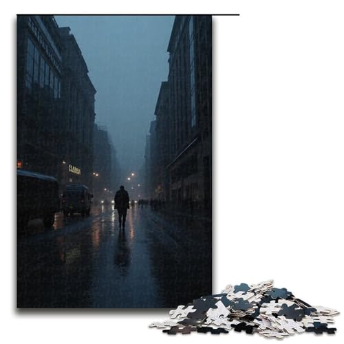 Puzzle für Erwachsene 1000 Teile Regenfamilie Holzpuzzle Lernspiel Herausforderungsspielzeug 1000 Teile (75 x 50 cm) von ouynngjing