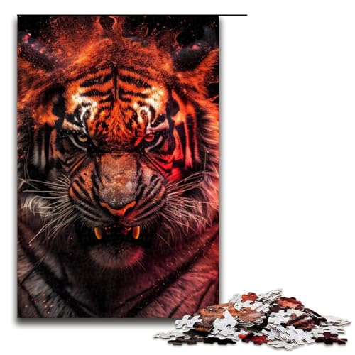 Puzzle für Erwachsene 1000 Teile Rote Tiger Puzzles Spiel Spielzeug Lustige 1000 PCS von ouynngjing