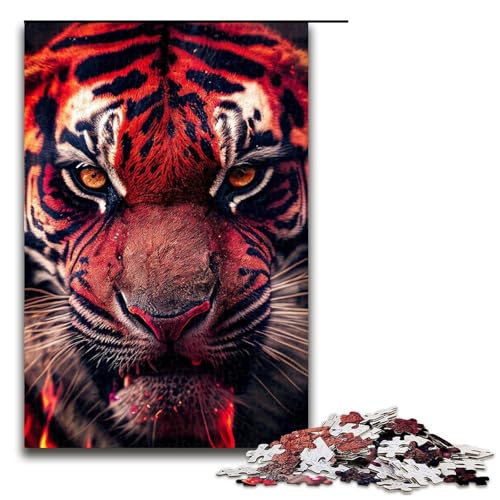 Puzzle für Erwachsene 1000 Teile Rote Tiger Puzzles Spiel Spielzeug Lustige 1000 PCS von ouynngjing