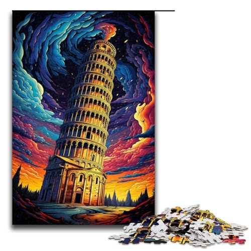 Puzzle für Erwachsene 1000 Teile Schiefer Turm von Pisa Italien Puzzlespiele Spielzeug Geschenk geeignet als Schreibtischdekoration 1000 Teile (75 x 50 cm) von ouynngjing