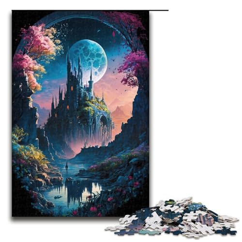 Puzzle für Erwachsene 1000 Teile Schlossmuster zum Zusammenbauen hilft dem Gehirn süchtig machendes Spielzeug zur Förderung der Geduld 1000 Teile (75 x 50 cm) von ouynngjing