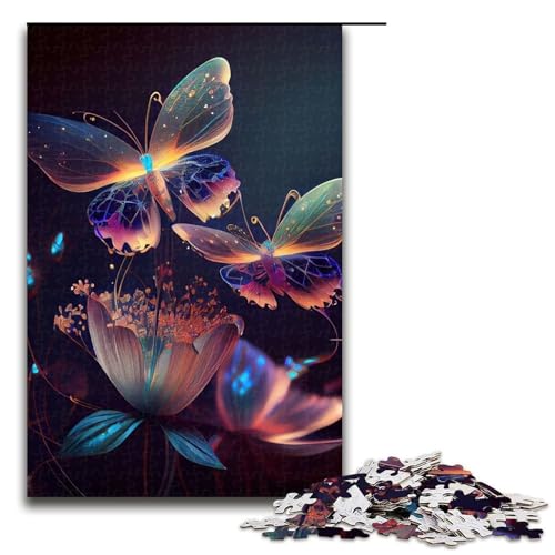 Puzzle für Erwachsene 1000 Teile Schmetterling Colorful1 Familie Holzpuzzle Lernspiel Herausforderung Spielzeug 1000 PCS von ouynngjing
