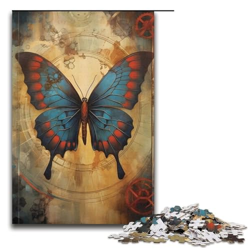 Puzzle für Erwachsene 1000 Teile Schmetterling Vintage Puzzle Spiel Spielzeug Lustiges 1000 PCS (38x26cm) von ouynngjing
