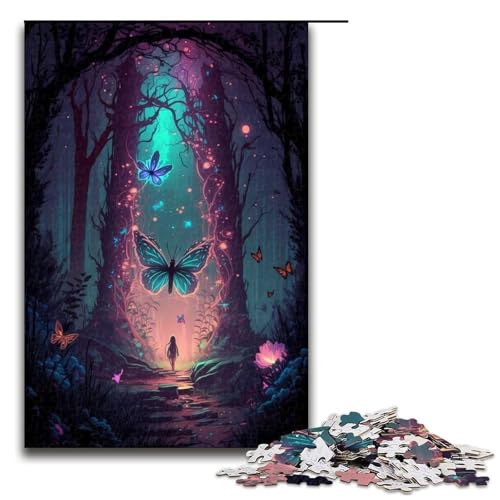 Puzzle für Erwachsene 1000 Teile Schmetterling mystisches Puzzle Spiele Spielzeug Geschenk geeignet für die Schreibtischdekoration 1000 Teile (75 x 50 cm) von ouynngjing