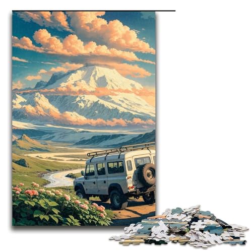 Puzzle für Erwachsene 1000 Teile Schneebedeckte Berge Auto Heimdekoration Puzzle Spielzeug Deal Als Geschenk für die ganze Familie 1000 PCS von ouynngjing