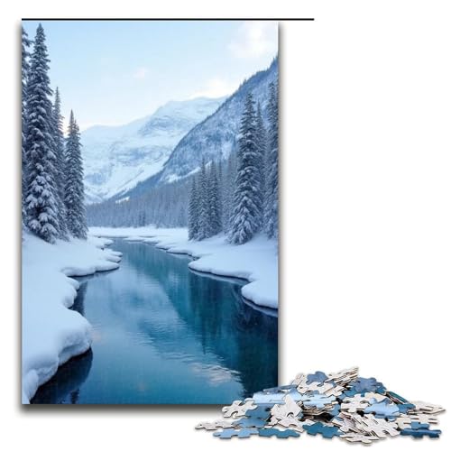 Puzzle für Erwachsene 1000 Teile Schneefluss Puzzle Spiele Spielzeug Geschenk geeignet für die Schreibtischdekoration 1000 Teile (75 x 50 cm) von ouynngjing
