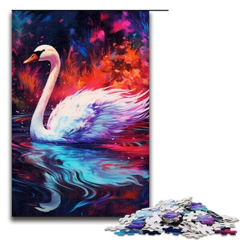 Puzzle für Erwachsene 1000 Teile Schwanen Puzzle Lernspiele für Zuhause DIY Spielzeug tolles Geschenk für Spiele 1000 Teile (75 x 50 cm) von ouynngjing