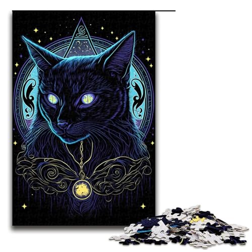 Puzzle für Erwachsene 1000 Teile Schwarzlichtkatze 10 Heimdekoration Puzzle Spielzeug Deal Als Geschenk für die ganze Familie 1000 PCS von ouynngjing