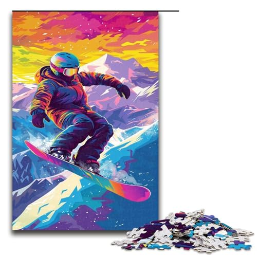 Puzzle für Erwachsene 1000 Teile Snowboard Puzzle Spiele Spielzeug Geschenk geeignet für die Schreibtischdekoration 1000 Teile (75 x 50 cm) von ouynngjing