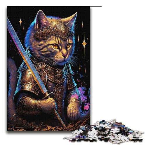 Puzzle für Erwachsene 1000 Teile Soldat Katzenfamilie Holzpuzzle Lernspiel Herausforderungsspielzeug 1000 Teile (38 x 26 cm) von ouynngjing