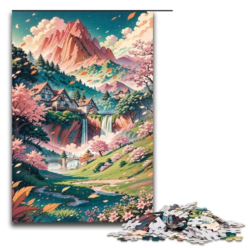 Puzzle für Erwachsene 1000 Teile Sommerlandschaft auf dem Land Holzpuzzle für Kinder Lernspiel 1000 Teile (75 x 50 cm) von ouynngjing