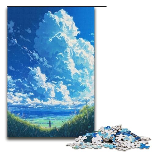 Puzzle für Erwachsene 1000 Teile Sommerwolken Geburtstagsgeschenk für Teenager ab 14 Jahren 1000 Teile (38 x 26 cm) von ouynngjing