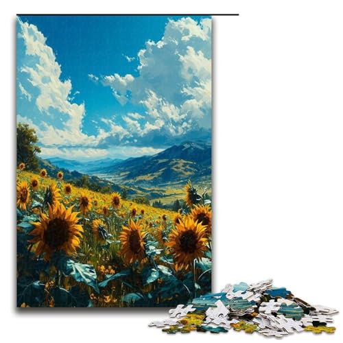 Puzzle für Erwachsene 1000 Teile Sonnenblumengarten Puzzle Spiele Spielzeug Geschenk geeignet für die Schreibtischdekoration 1000 Teile (75 x 50 cm) von ouynngjing