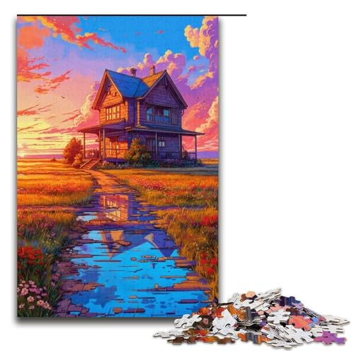 Puzzle für Erwachsene 1000 Teile Sonnenuntergang in den Bergen Holzpuzzle Lernspiel Herausforderungsspielzeug 1000 Teile (38 x 26 cm) von ouynngjing
