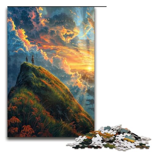 Puzzle für Erwachsene 1000 Teile Sonnenuntergang über den Bergen Mustermontage hilft dem Gehirn süchtig machendes Spielzeug zur Förderung der Geduld 1000 Teile (75 x 50 cm) von ouynngjing