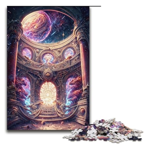 Puzzle für Erwachsene 1000 Teile Space Gate Family Holzpuzzle Lernspiel Herausforderungsspielzeug 1000 PCS (38 x 26 cm) von ouynngjing