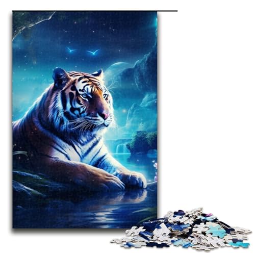 Puzzle für Erwachsene 1000 Teile Sternenhimmel Tiger Holzpuzzle für Kinder Lernspiel 1000 Teile (75 x 50 cm) von ouynngjing