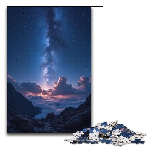Puzzle für Erwachsene 1000 Teile Sternenhimmel spektakuläres Holzpuzzle für Kinder Lernspiel 1000 Teile (38 x 26 cm) von ouynngjing