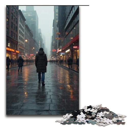 Puzzle für Erwachsene 1000 Teile Straßenpuzzle Holzpuzzle Lernspiel Herausforderungsspielzeug 1000 Teile (75 x 50 cm) von ouynngjing