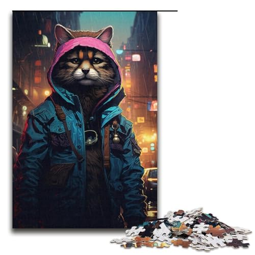 Puzzle für Erwachsene 1000 Teile Tiere unter Einer regnerischen Nacht Puzzle Lernspiele für Zuhause DIY-Spielzeug tolles Geschenk für Spiele 1000 Teile (38 x 26 cm) von ouynngjing