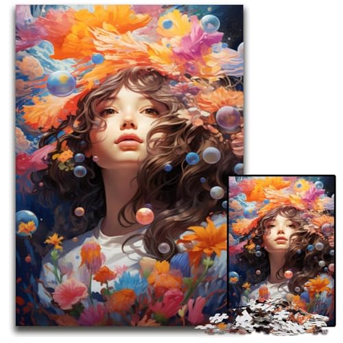 Puzzle für Erwachsene 1000 Teile Unterwassergöttin farbenfrohe psychedelische Puzzles perfekt als Halloween- Weihnachts- und Geburtstagsgeschenk 1000 Teile (38x26cm) von ouynngjing