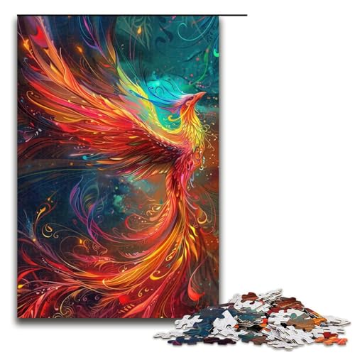 Puzzle für Erwachsene 1000 Teile Vogel Phönix Holzpuzzle für Kinder Lernspiel 1000 Teile (75 x 50 cm) von ouynngjing