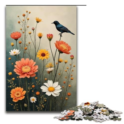 Puzzle für Erwachsene 1000 Teile Vogelgezwitscher und Blumen Puzzlespiele Spielzeug Geschenk geeignet für die Schreibtischdekoration 1000 Teile (75 x 50 cm) von ouynngjing