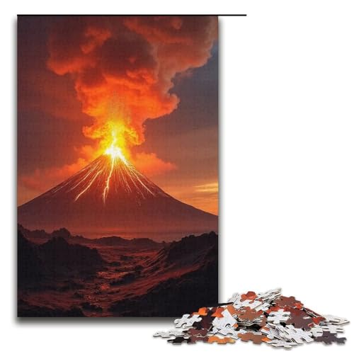 Puzzle für Erwachsene 1000 Teile Vulkanausbruch Geburtstagsgeschenk Geschenke für Teenager ab 14 Jahren 1000 Teile (38 x 26 cm) von ouynngjing
