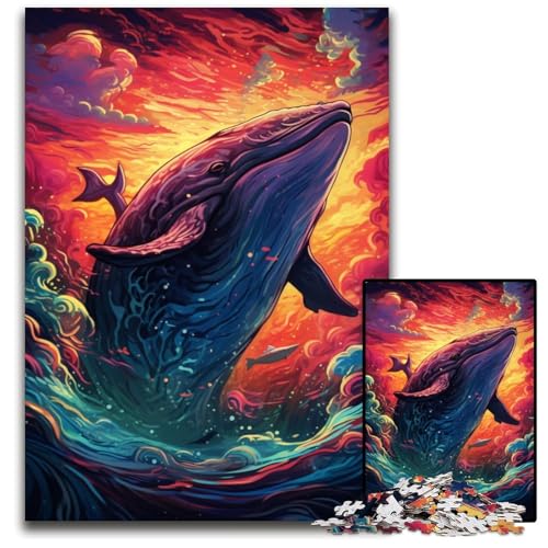 Puzzle für Erwachsene 1000 Teile Wal im Meer Puzzle perfekt für Halloween Weihnachten Geburtstagsgeschenk 1000 Teile (38x26cm) von ouynngjing