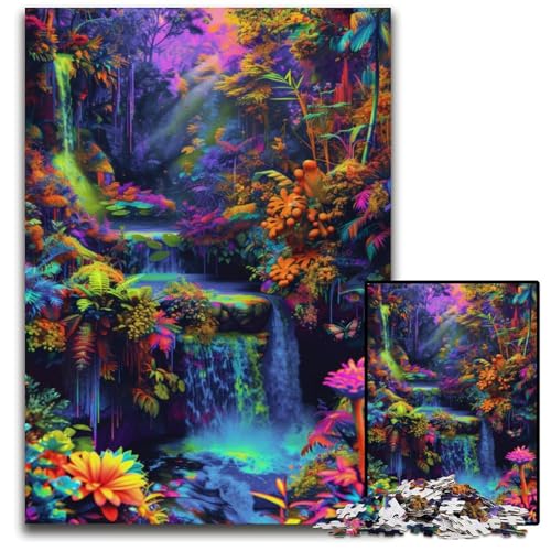 Puzzle für Erwachsene 1000 Teile Wasserfall im Dschungel Halloween Weihnachten Geburtstag 1000 Teile (38x26cm) von ouynngjing