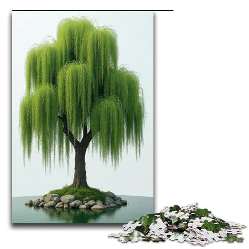 Puzzle für Erwachsene 1000 Teile Weidenbaum-Puzzle Holzpuzzle Lernspiel Herausforderungsspielzeug 1000 Teile (75 x 50 cm) von ouynngjing