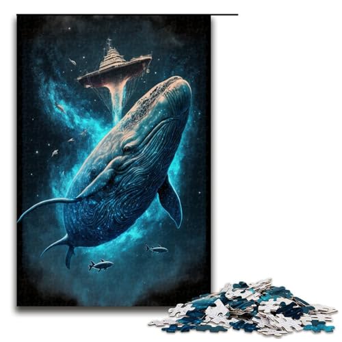 Puzzle für Erwachsene 1000 Teile Weltraum Wal Malerei Heimdekoration Puzzle Spielzeug Geschenk für die ganze Familie 1000 Teile (75 x 50 cm) von ouynngjing